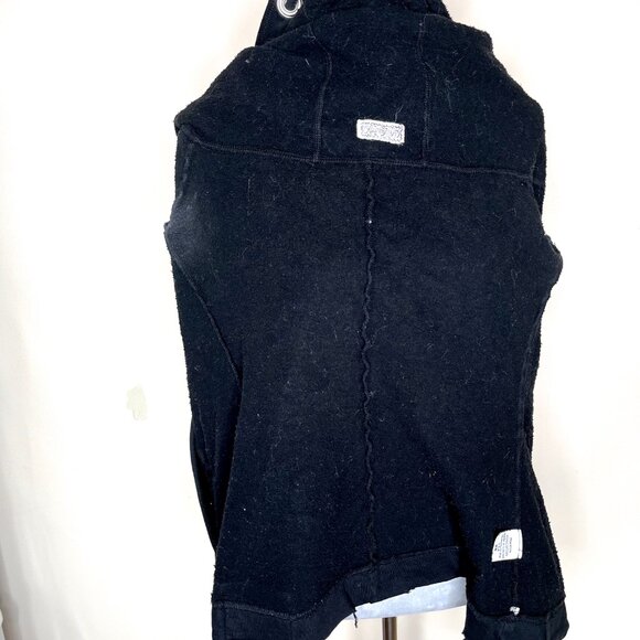 RARE Lauren Moshi Drama Face Hoodie Size XS Black Fringe Cotton Goth Distressed - Picture 14 of 16